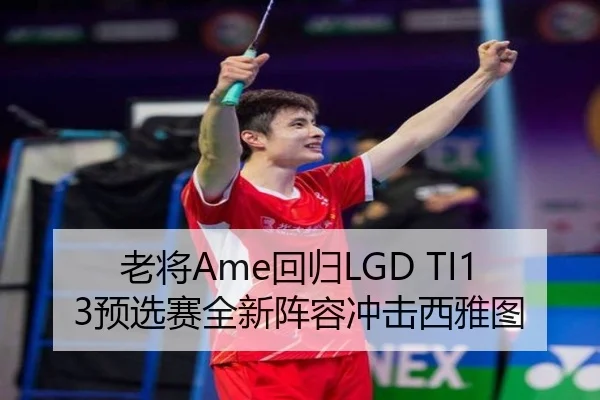老将Ame回归LGD TI13预选赛全新阵容冲击西雅图